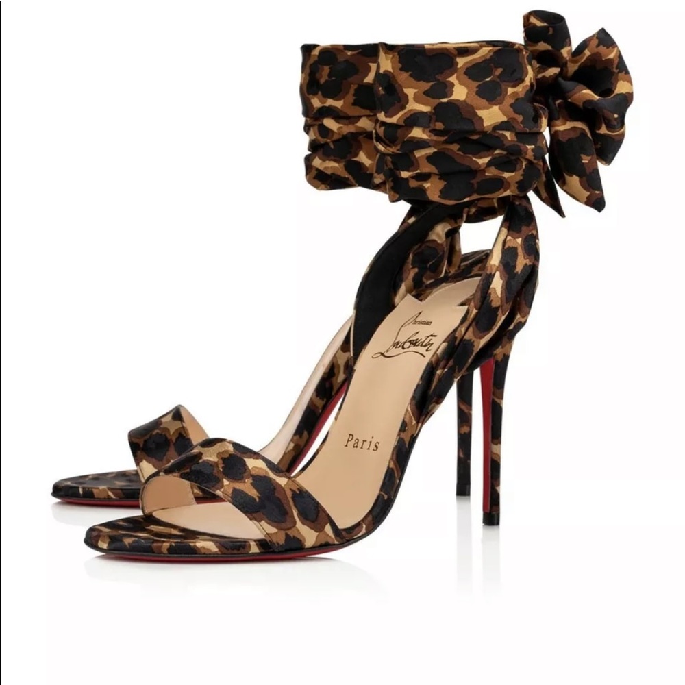 Sandale Du Desert 100 Leopard Lace Up Sandal Heel Pump 39